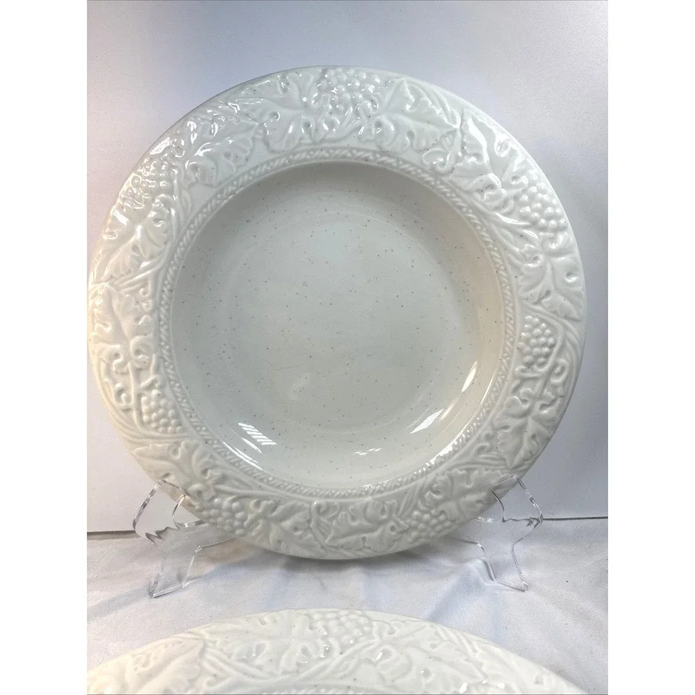 VTG Pair of WEDGWOOD Pasta/Soup Bowl English Terrace Stone Japan 1999 10.25